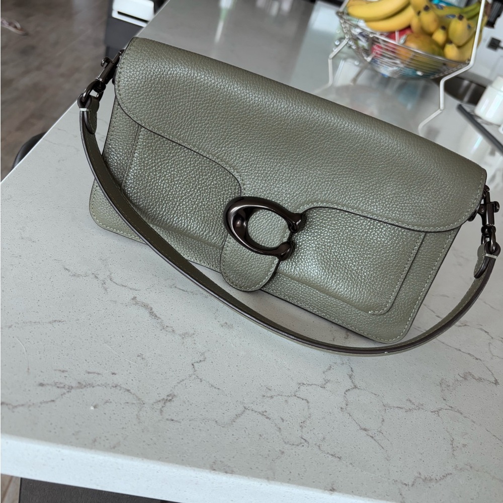Coach Olive Green Leather Mini Shoulder Bag